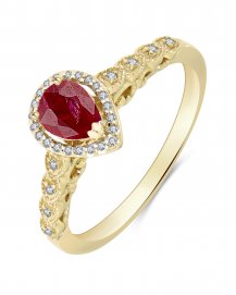 PEAR COLORED STONE DIAMOND RING (TR3320)